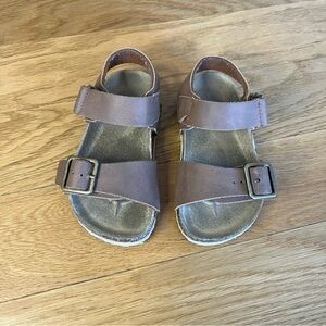 Brown Leather Sandals with Buckles
